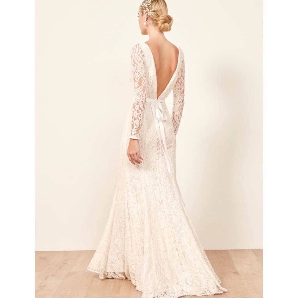 Reformation Hestia Lace Dress in Ivory Size 4 - Picture 2 of 10